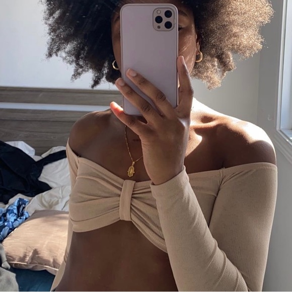 EXTRA CROPPED top from SHEIN, beige - Picture 4 of 4